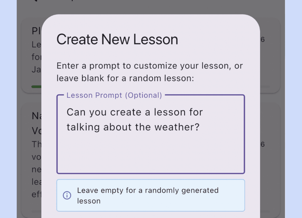 RADLing custom lesson generation