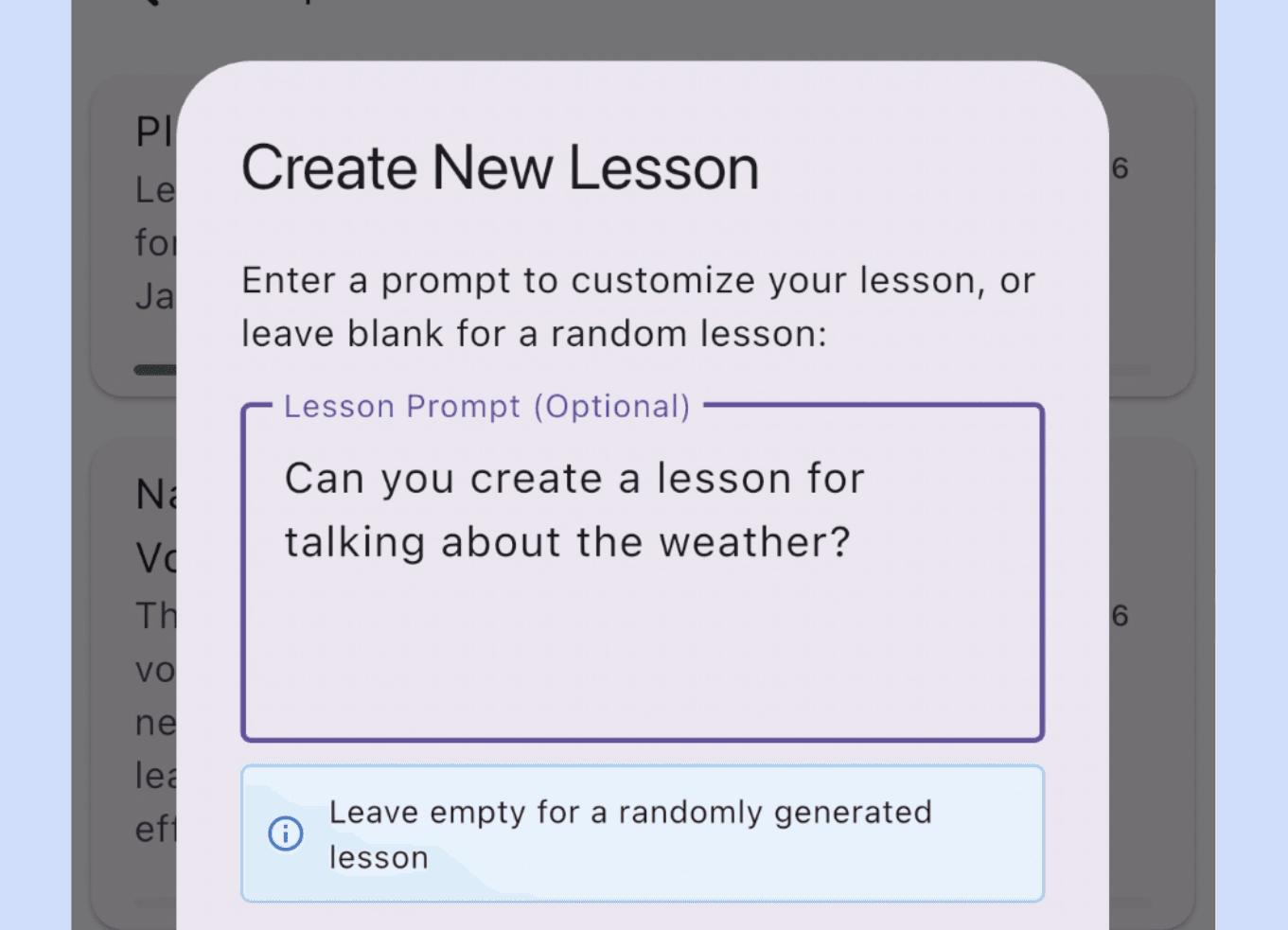 RADLing custom lesson preview