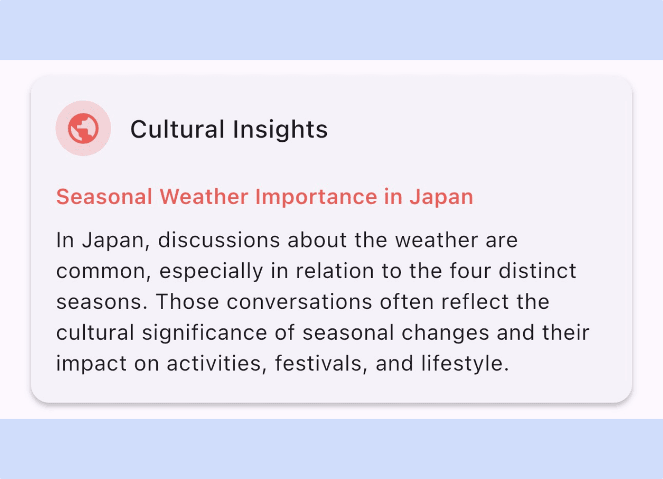 Lesson cultural insights