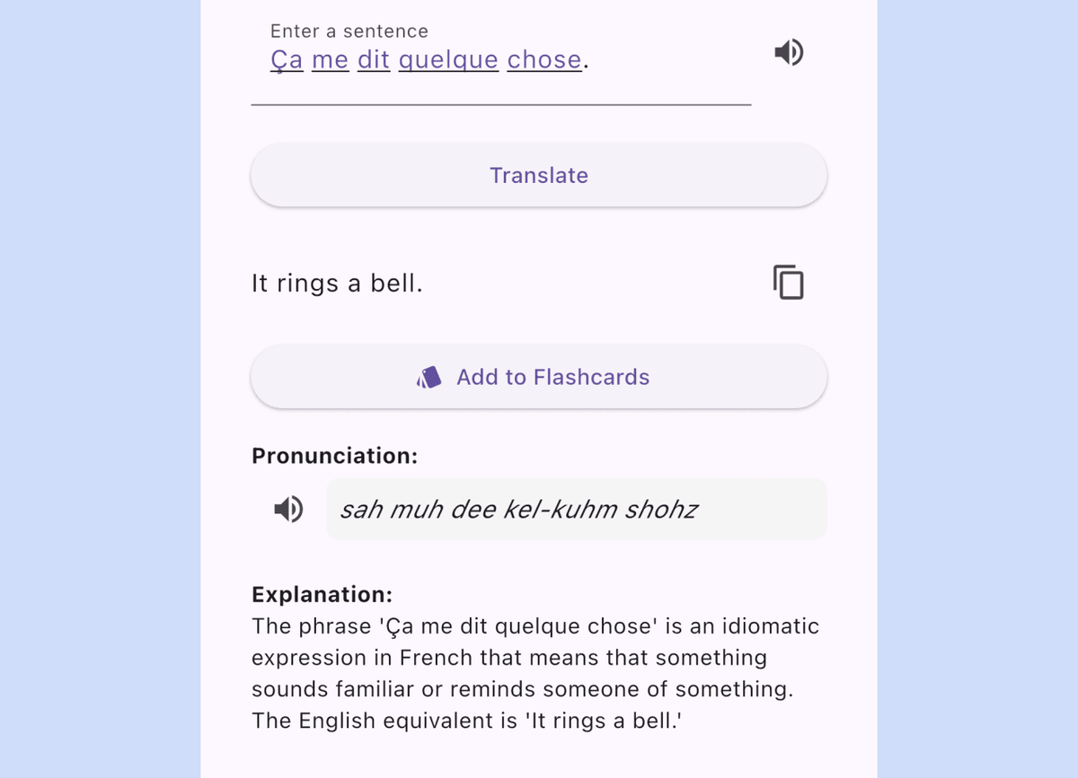 RADLing translation breakdown preview